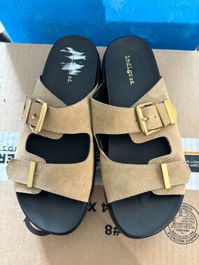 Indigo rd tan slide sandals
